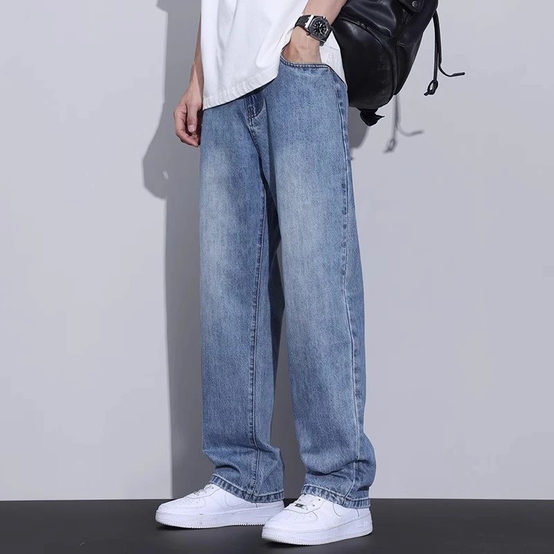 Cebrodz2025春夏季新款潮流水洗牛仔裤男款复古宽松直筒休闲裤