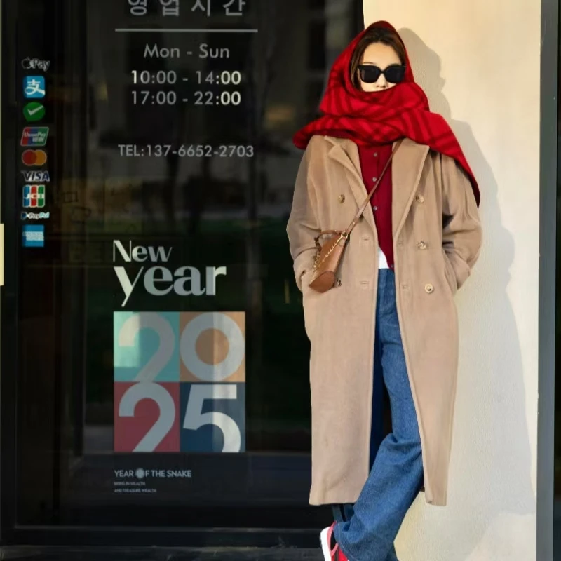 秋冬通勤亲肤羊绒羊毛围巾韩版红色生日礼物长款学生围脖本命年