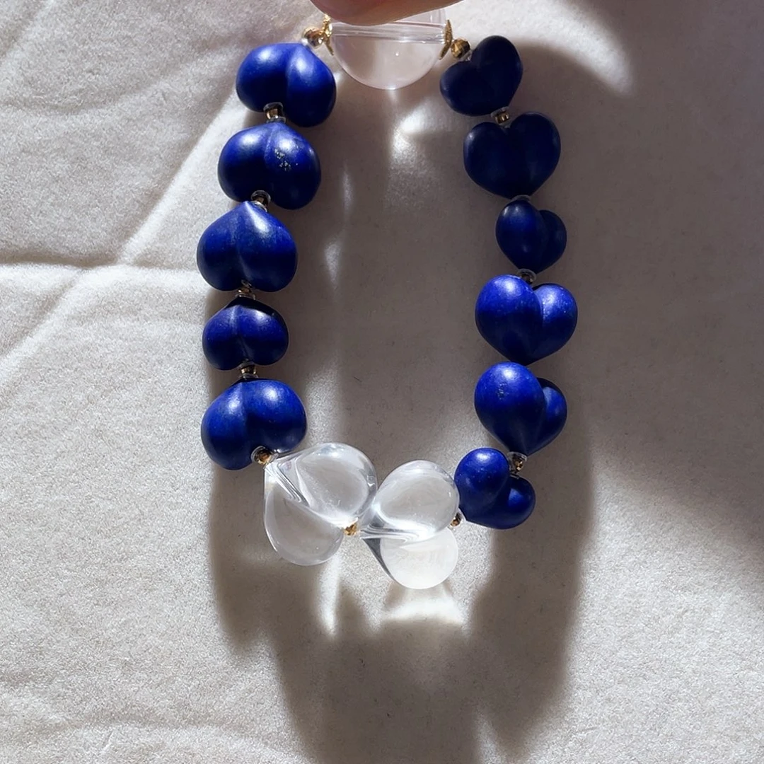 青金石18K金镶嵌手链大气款