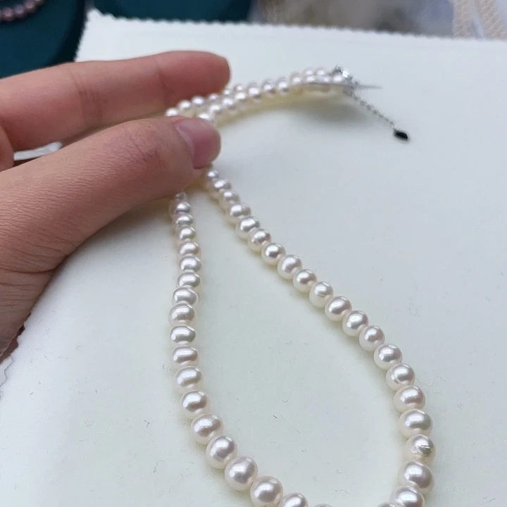 淡水珍珠颈饰未镶嵌卡6极光炫彩