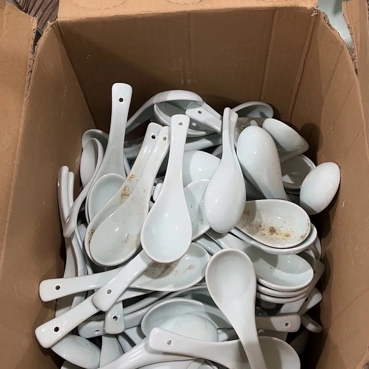 瓷片青瓷小勺子十个微瑕包邮