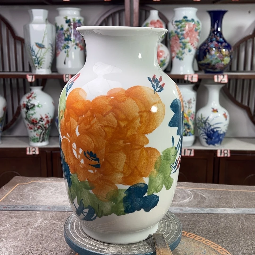 摆件陶景德镇陶瓷大冬黄牡