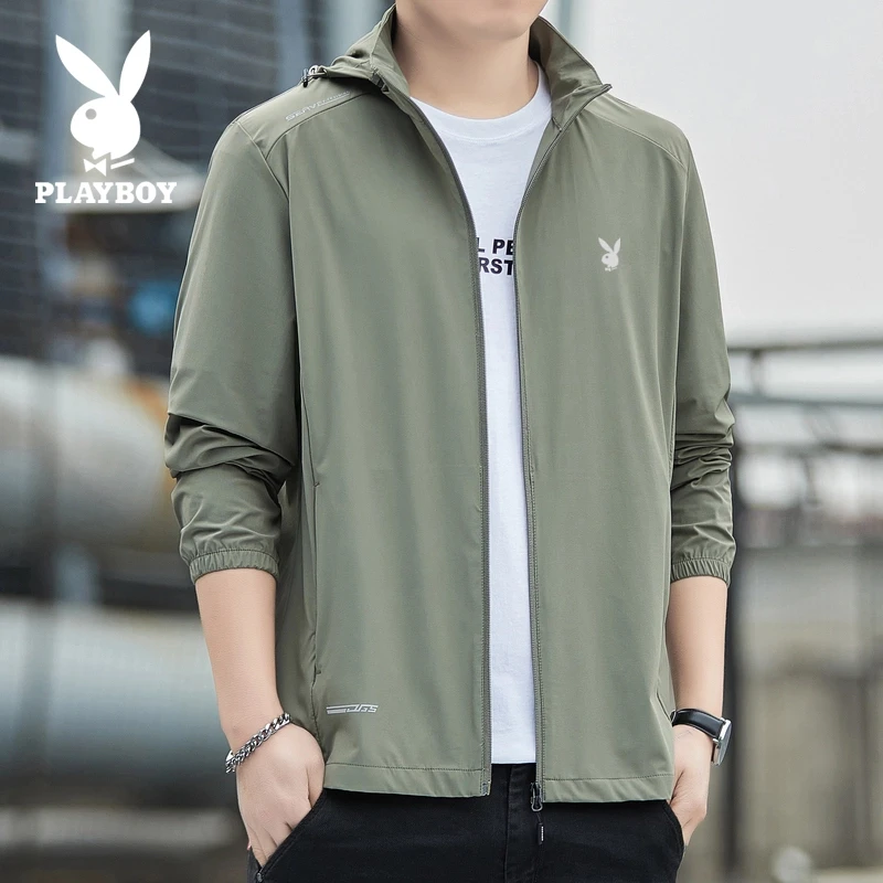 花花公子冰丝防晒衣外套男士夏季轻薄透气户外遮阳运动钓鱼防晒服