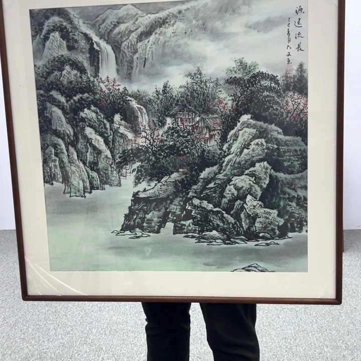 国画国画作品带框80*80