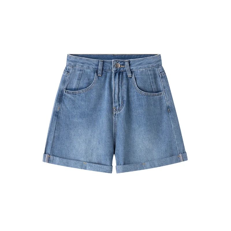 【李不了】复古气质阔腿裤夏新款高腰牛仔裤女 87320007