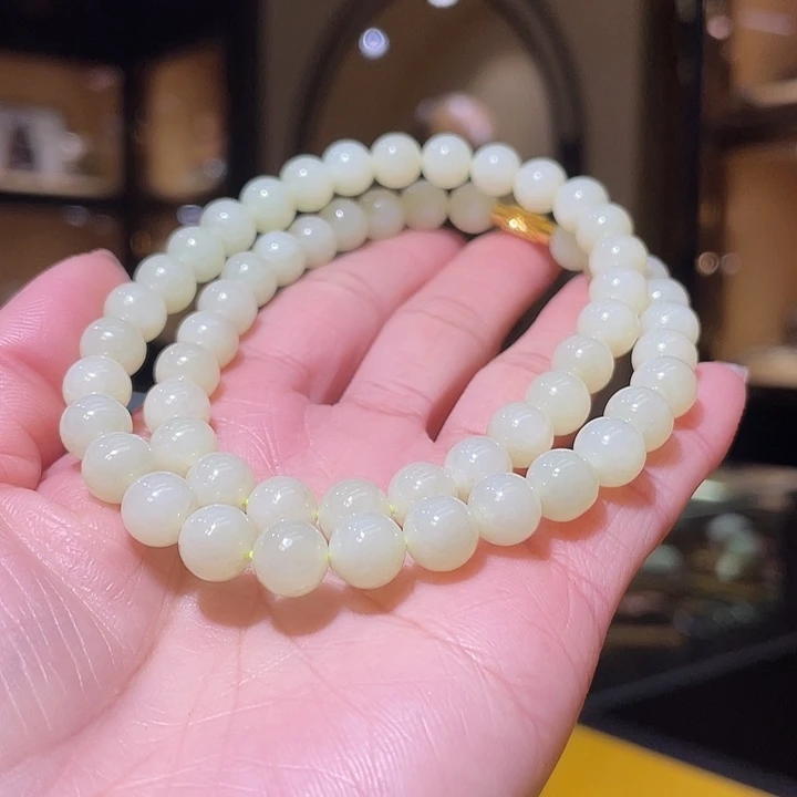 颈饰合金和田玉8mm