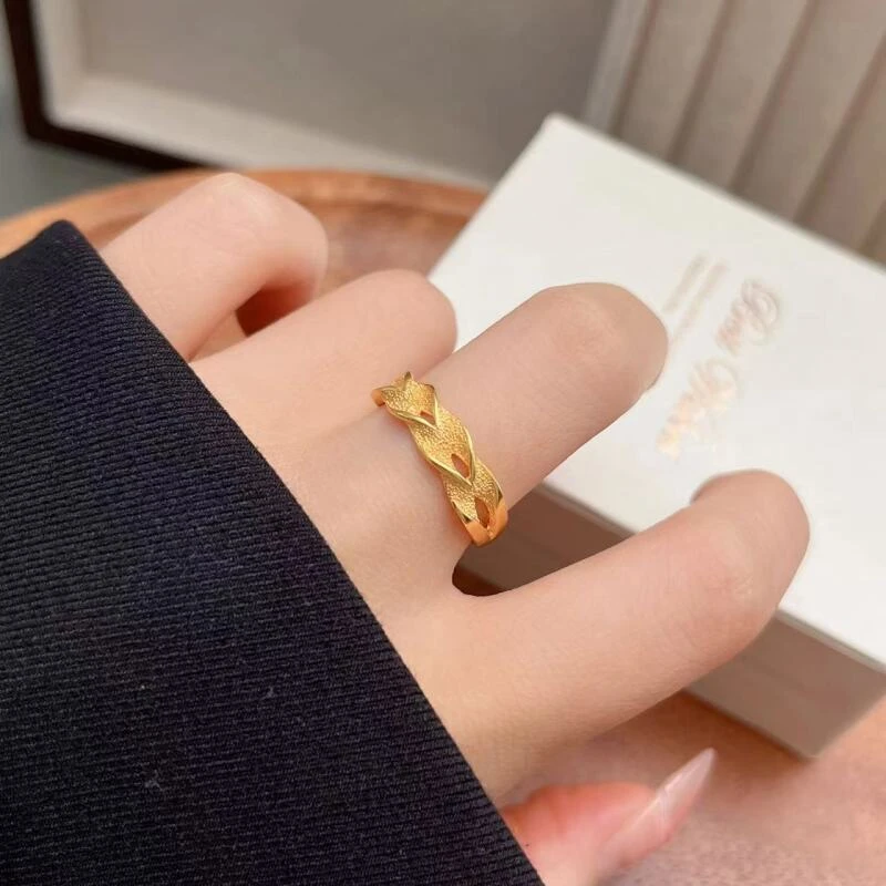 铜合金戒指 D165   气质轻奢时尚ins百搭精美简约开口可调节戒指