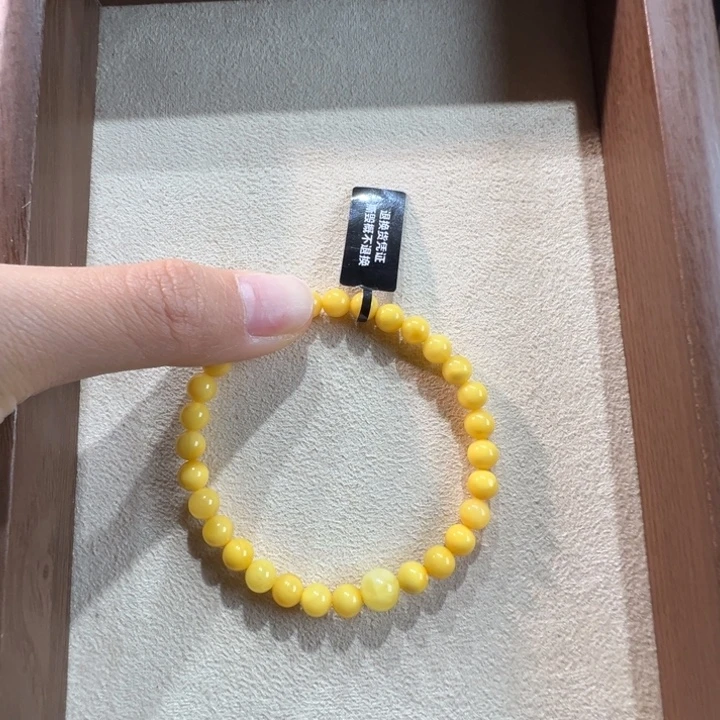 蜜蜡未镶嵌手串6.5mm蜜蜡手串