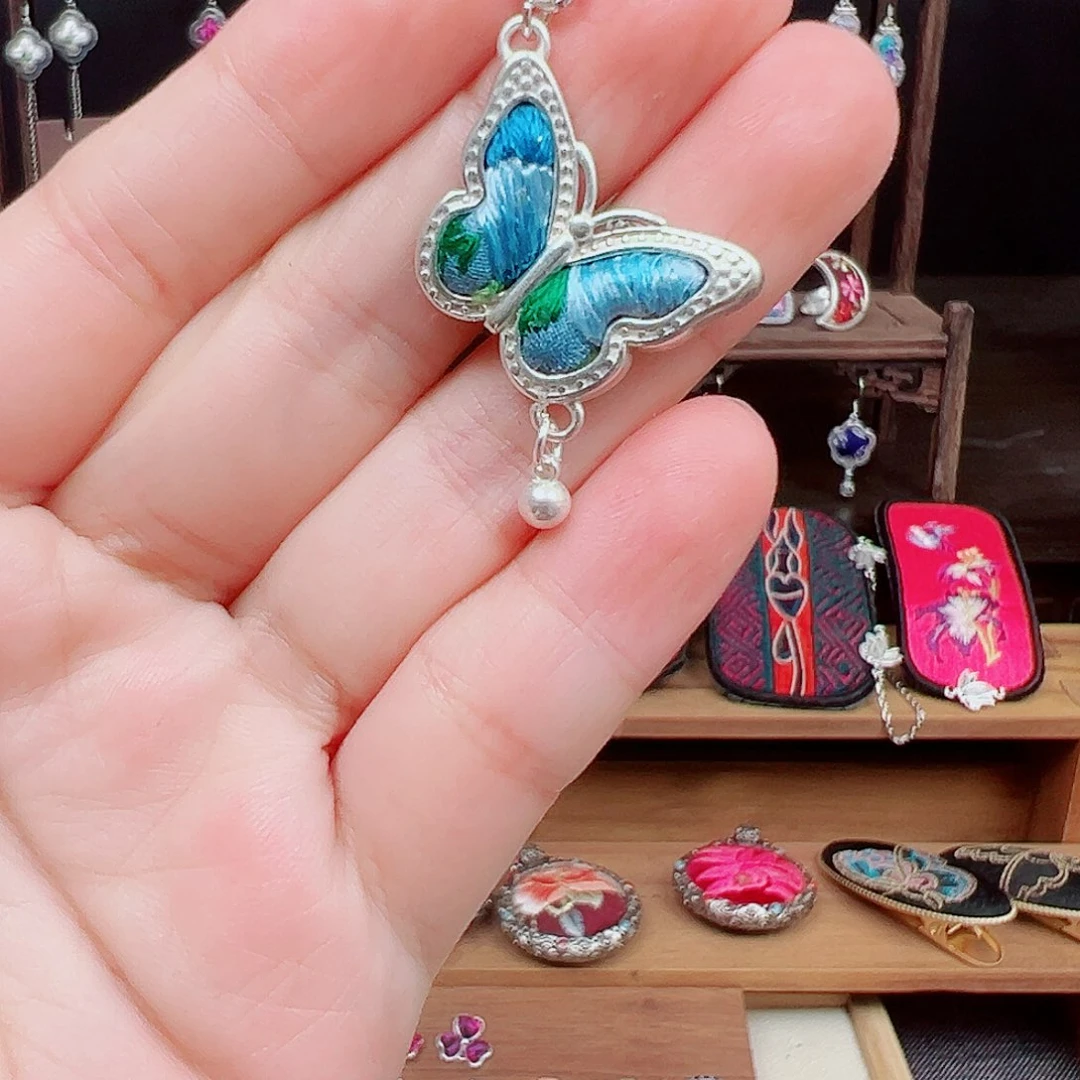 黄铜布艺925银手工刺绣