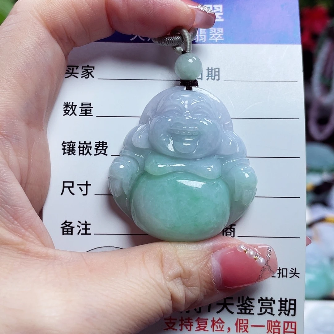 翡翠未镶嵌颈饰佛公38