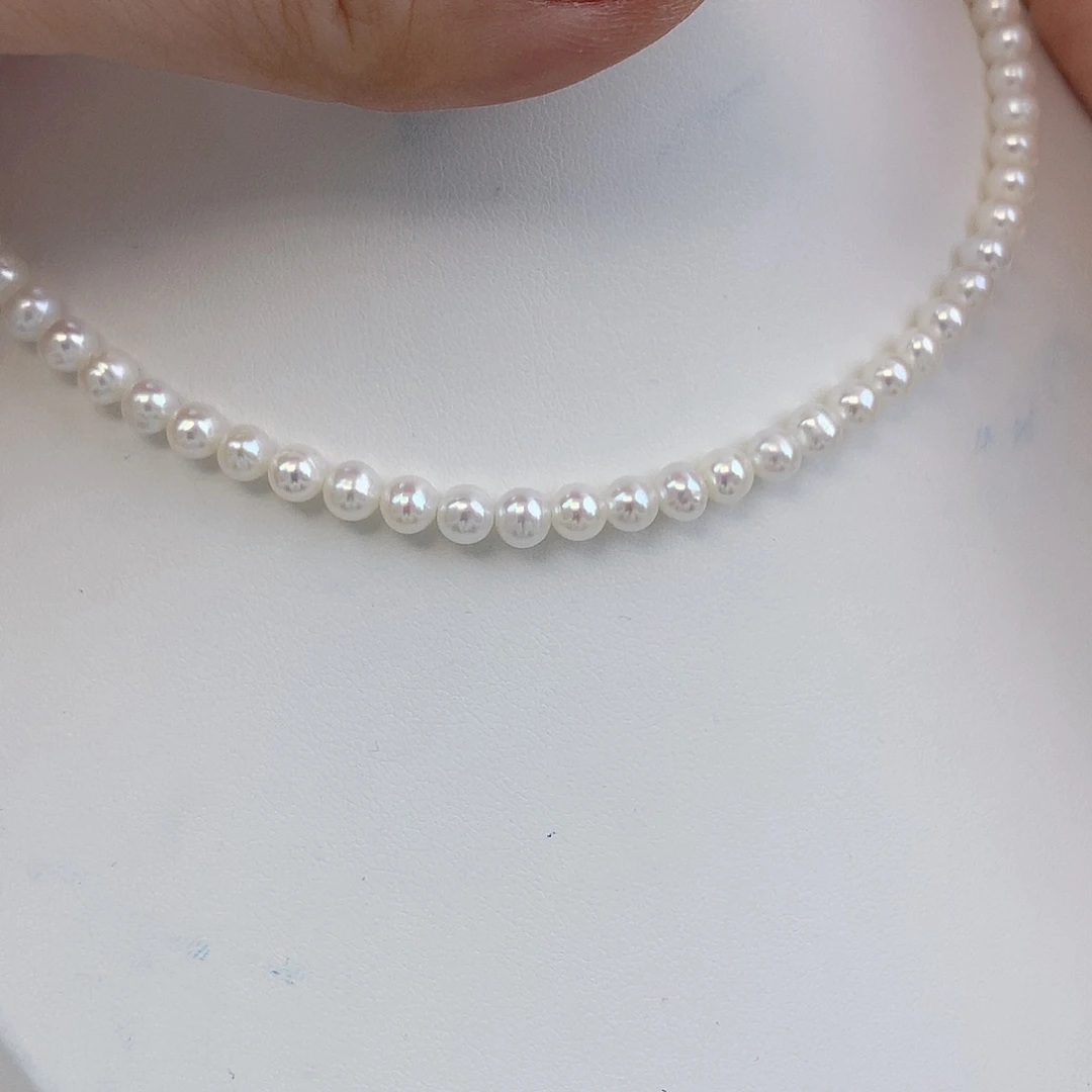 银S925镶嵌耳饰淡水珍珠5mm