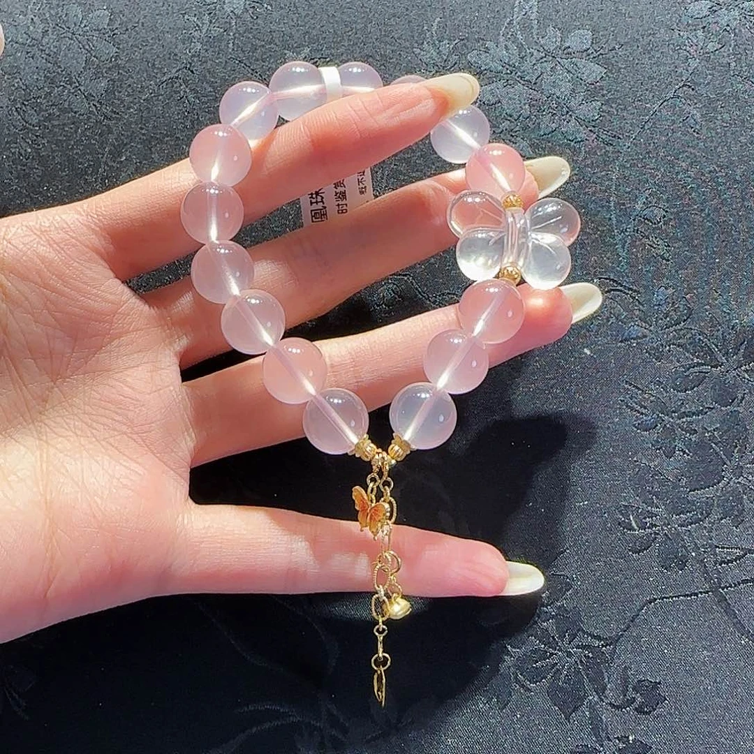 水晶手串未镶嵌粉晶手串