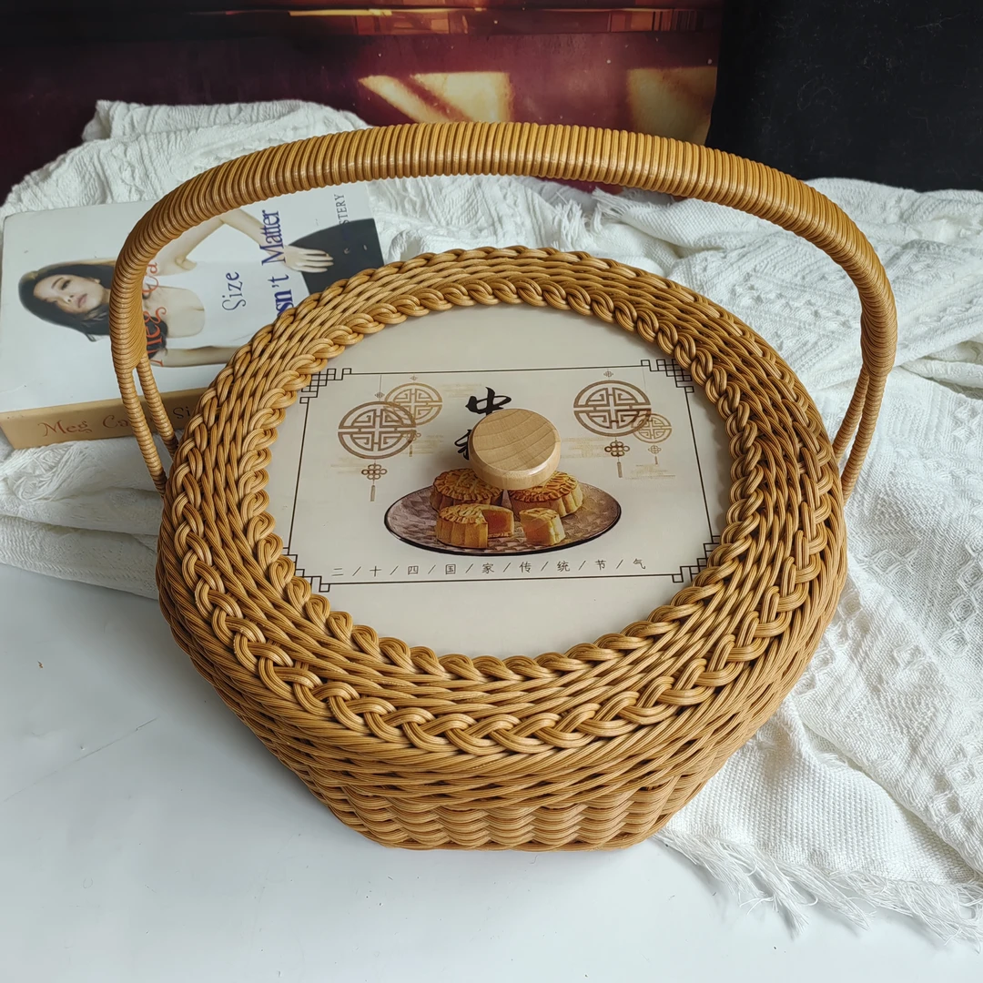 八月中秋食盒藤条亚克力板diy材料包（非成品，需自己编织）