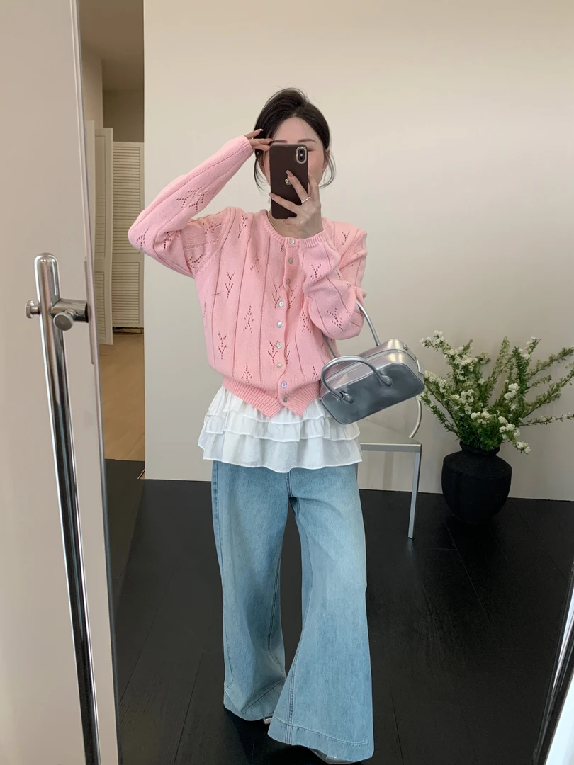 找大西推荐55502（25春•显瘦镂空树枝针织衫）
