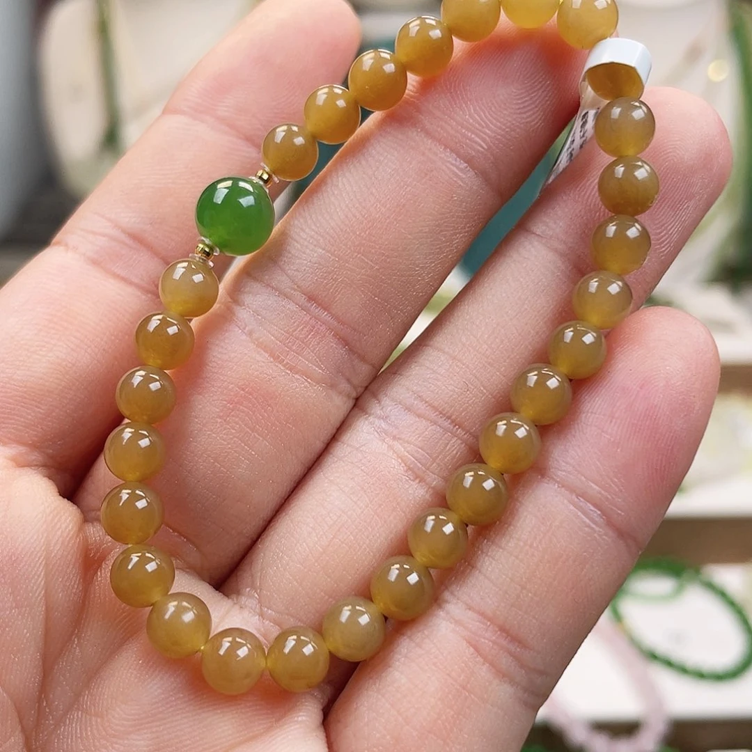 18K金镶嵌手链和田玉6