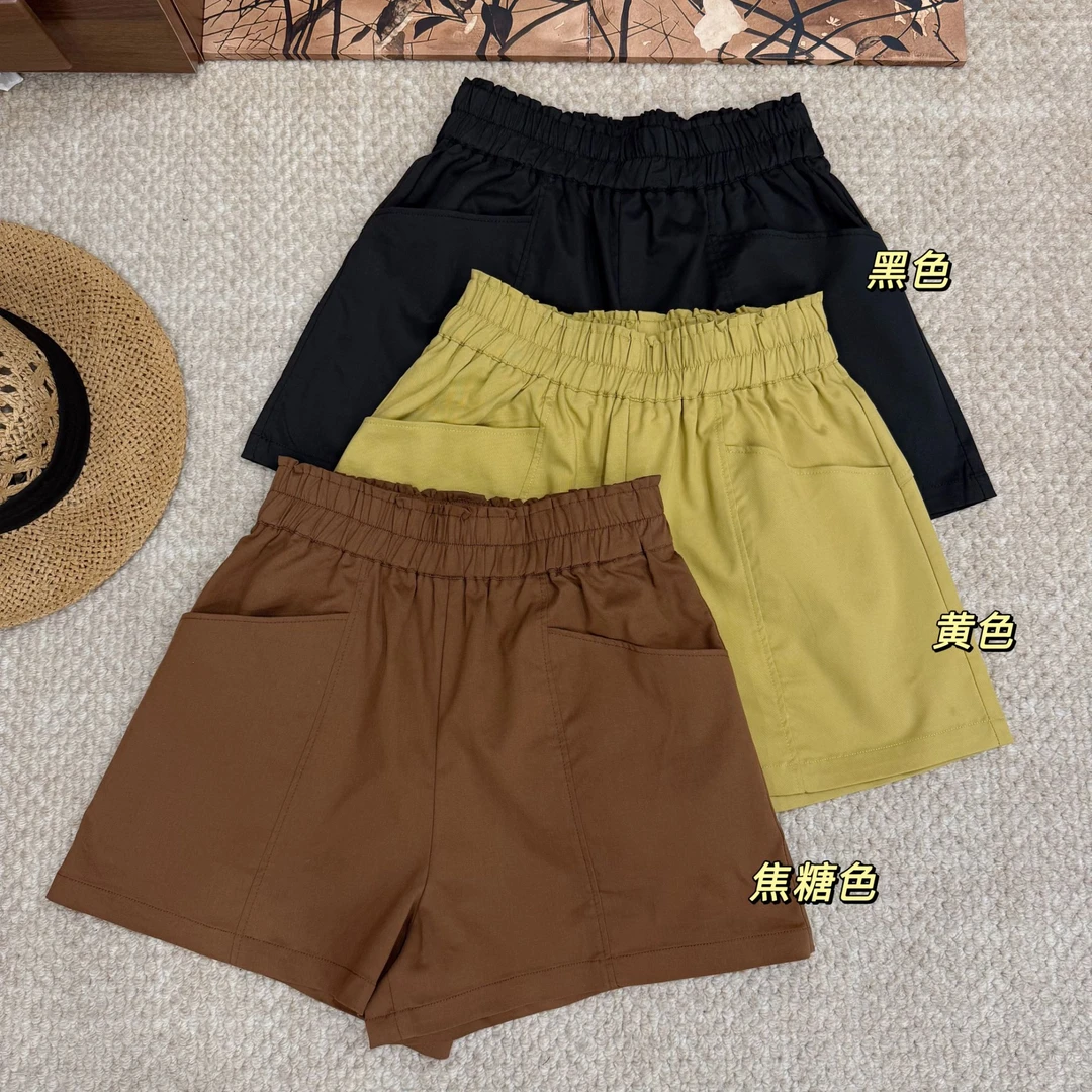 【大口袋】夏季时尚微A字版阔腿显瘦百搭高腰短裤Y331