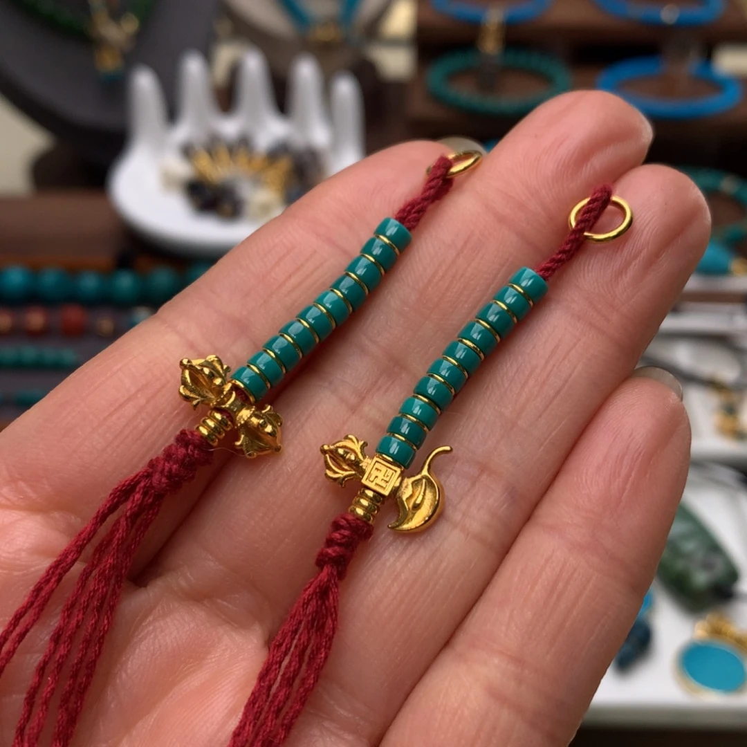 绿松石18K金镶嵌配饰