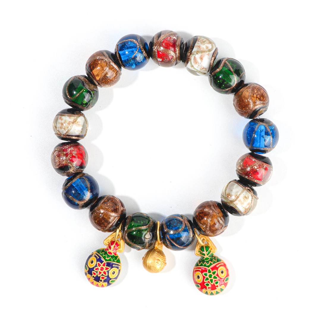 A00147吞金兽五彩琉璃珠