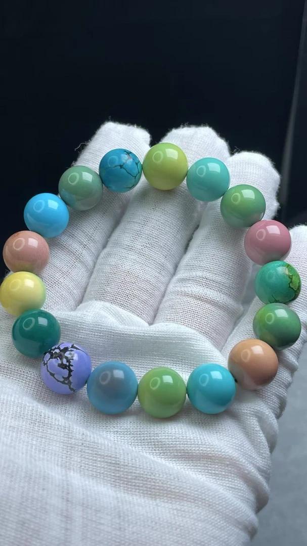 湖北十堰矿区原创手工DIY原石打磨配饰多宝圆珠手串