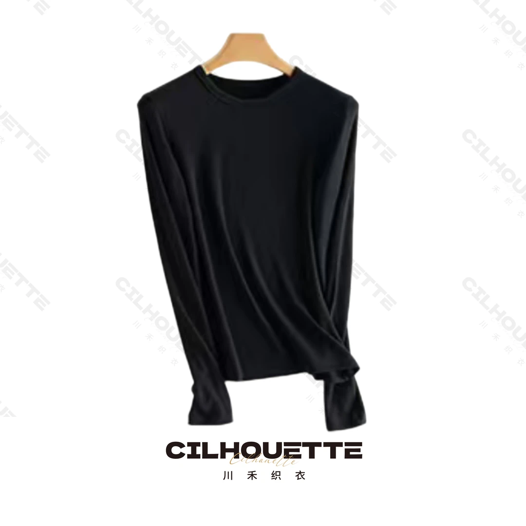 川禾织衣 秋冬羊毛打底百搭长袖保暖针织打底衫内搭毛衣