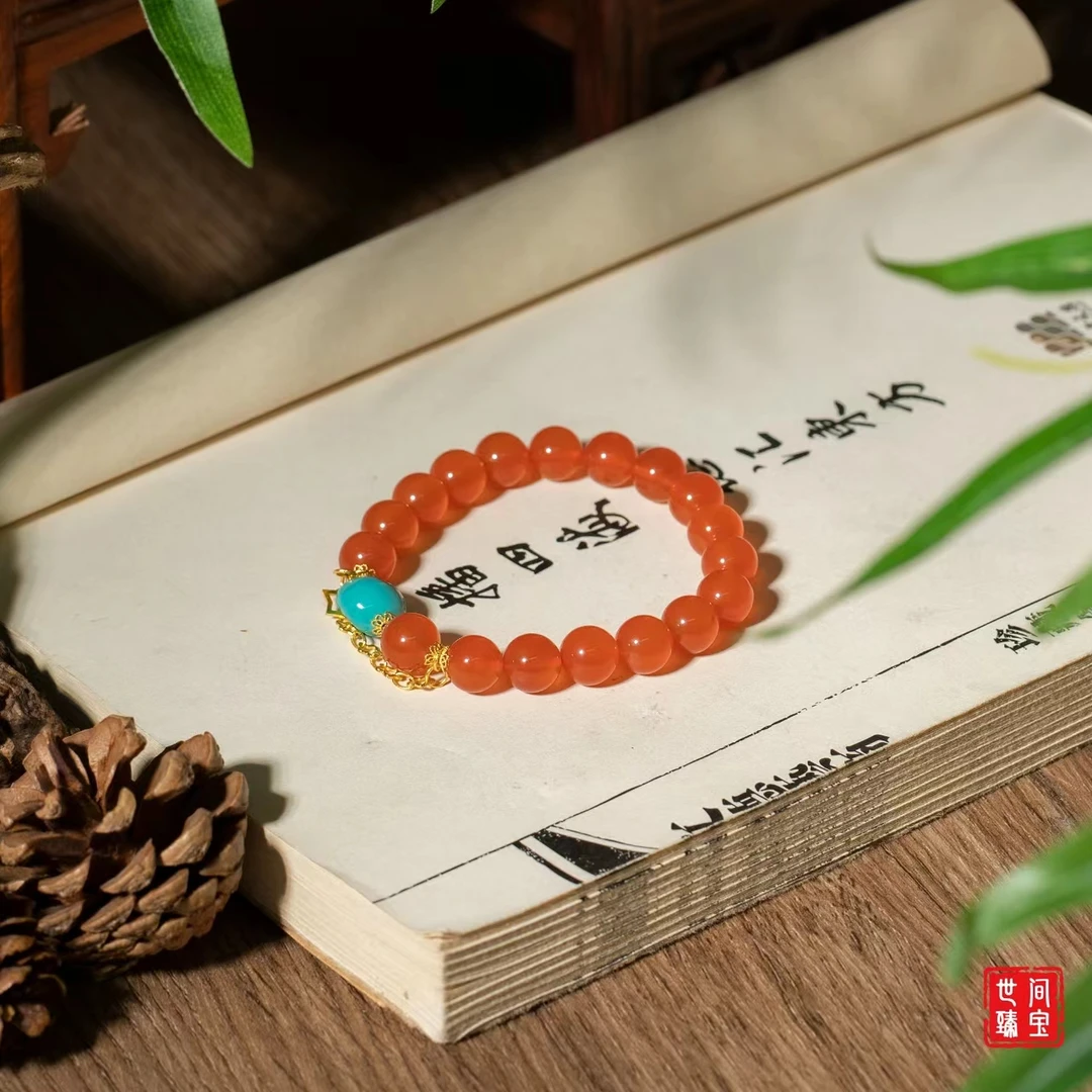 【世间臻宝】典藏18K南红红荧光DIY手串/Q0150/多样性发一件