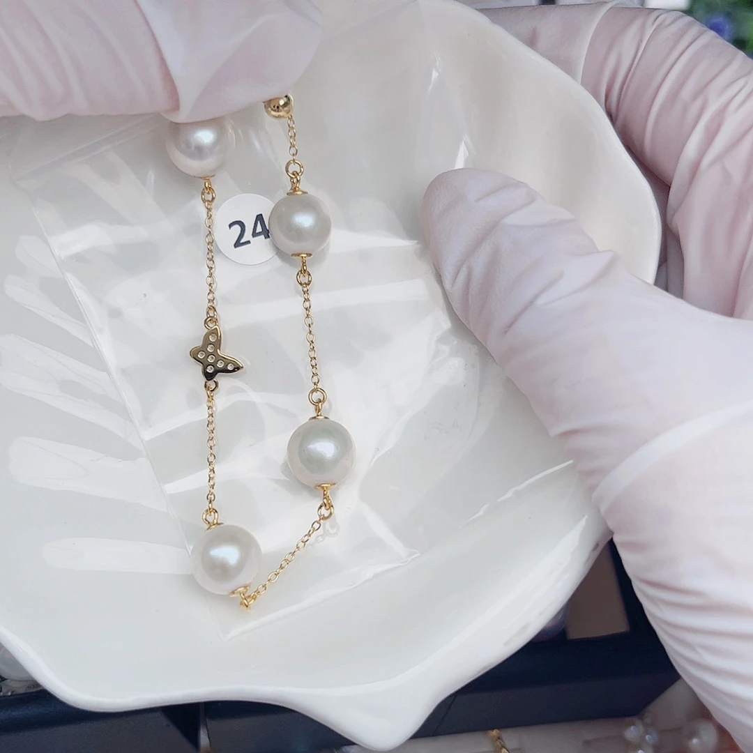 淡水珍珠银S925镶嵌颈饰