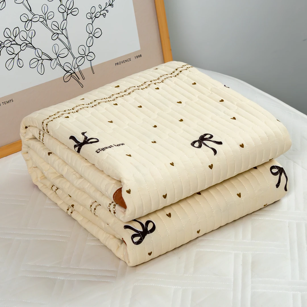 【京かわ会社】A类云纱棉床盖 200*230cm 蝴蝶结樱桃