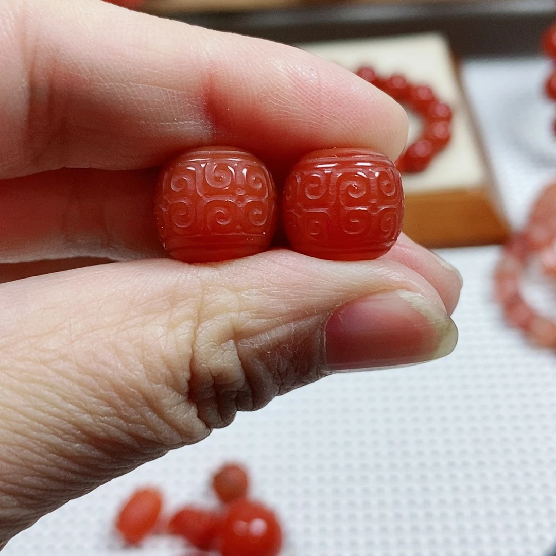 南红玛瑙未镶嵌单珠卡13