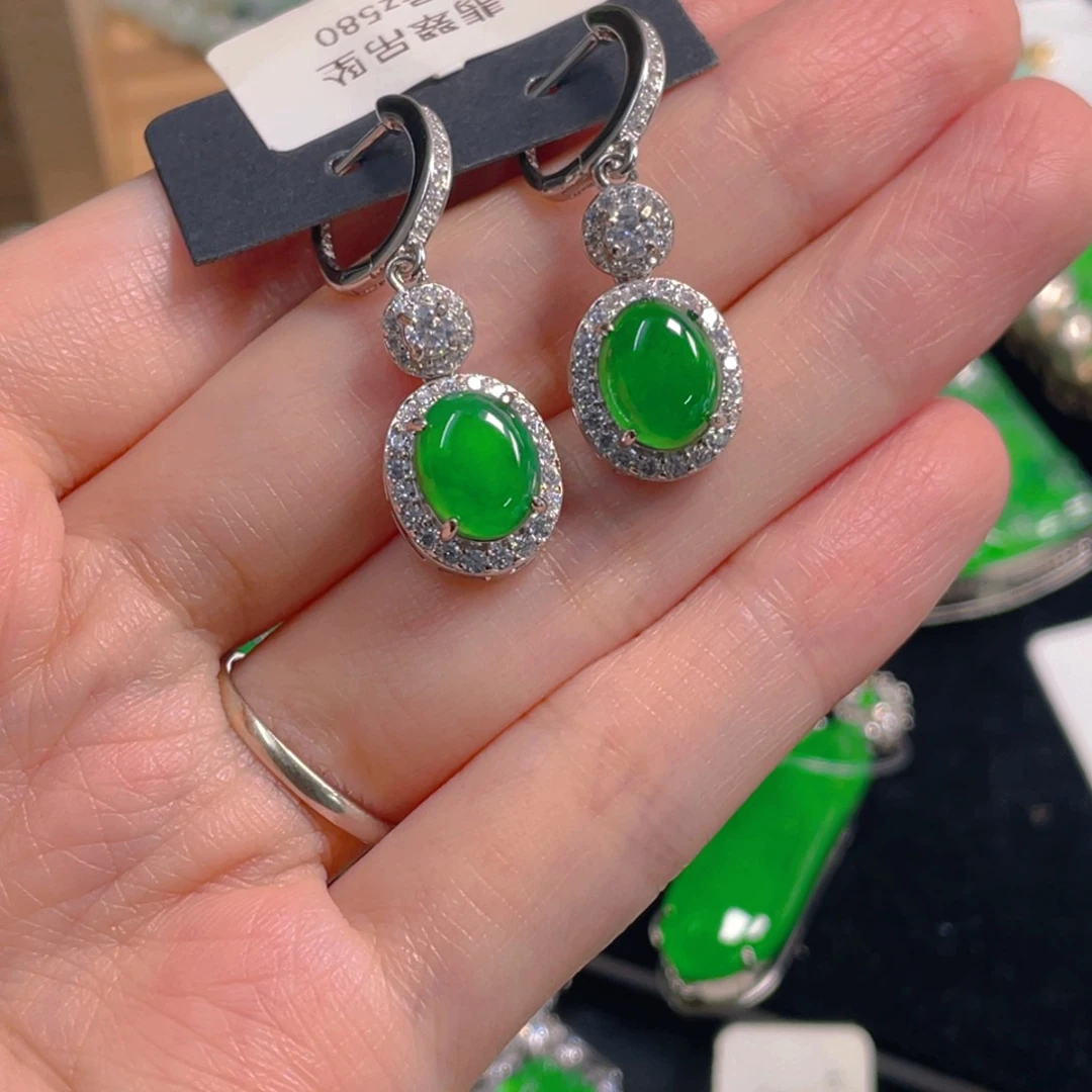 翡翠银S925镶嵌吊坠(不含链)