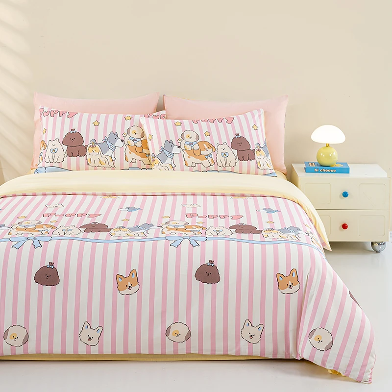 【可爱卡通】CrowN皇冠A类100棉三件套床单印花套学生宿舍四件套