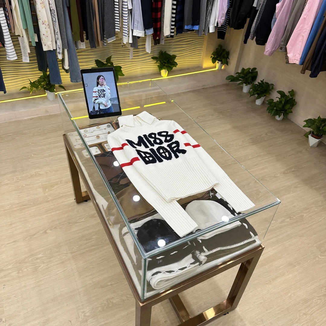 A469【D家】高版本25n早秋新款长袖高领字母刺绣撞色条纹套头针织衫