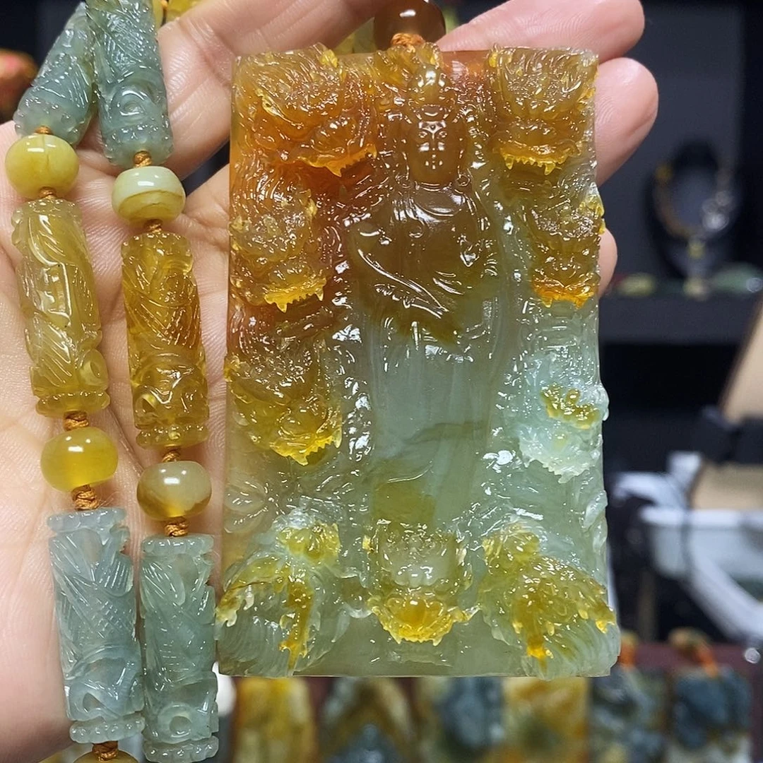 未镶嵌岫玉挂件吊坠项链