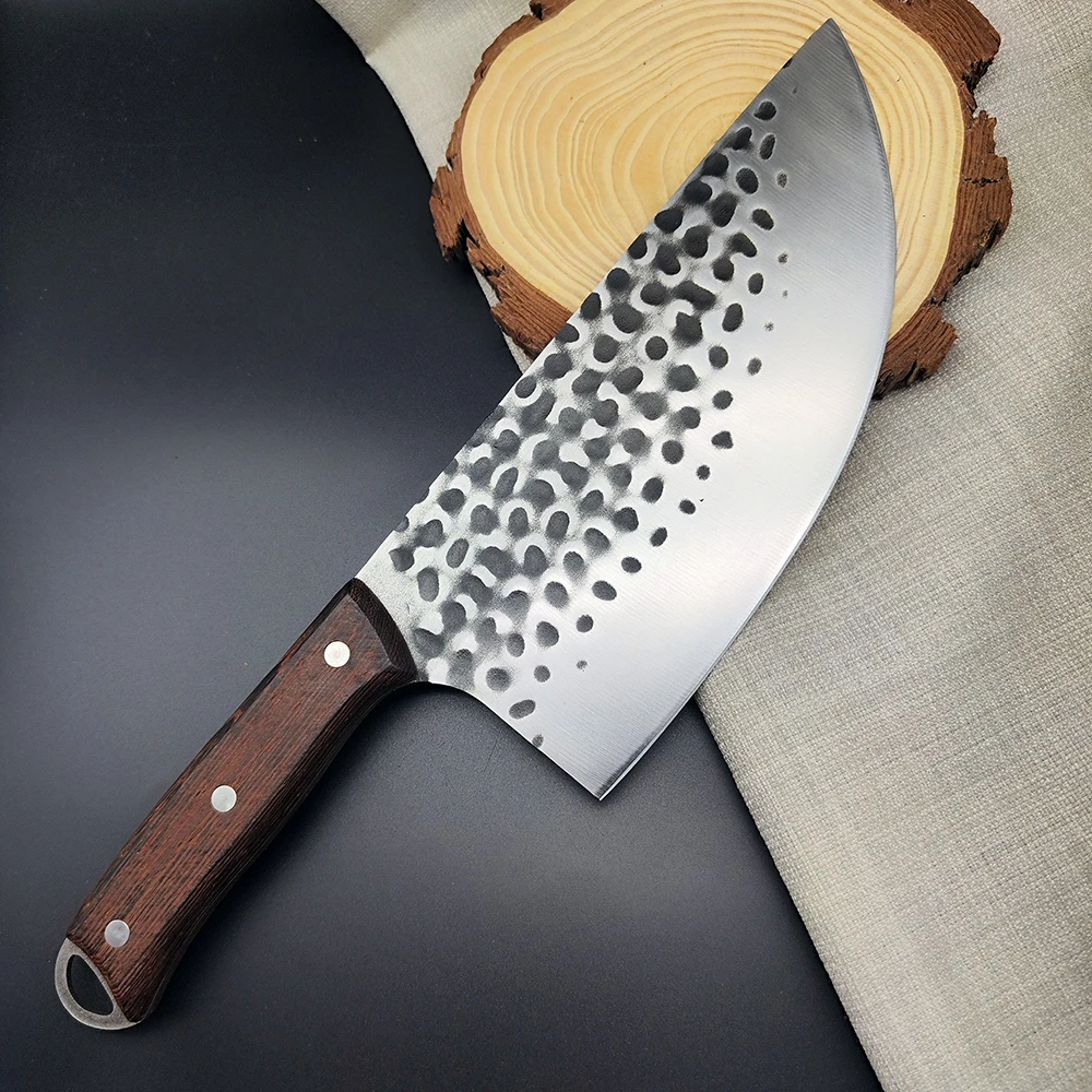 锻打切肉切菜刀厨房菜刀锤纹刀具家用切肉猪肉刀割肉分割刀菜刀