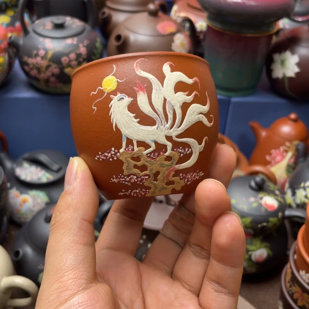茶杯红泥紫砂主人杯150cc