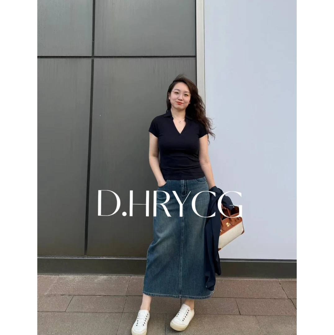 段段服装｜牛仔复古色品质微弹半身裙