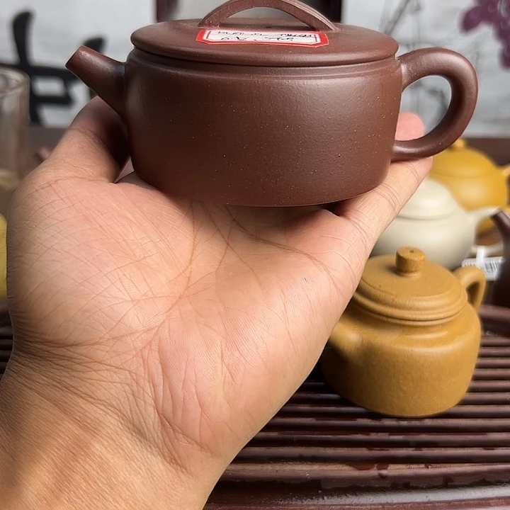 茶壶紫砂微瑕原矿紫泥汉瓦壶