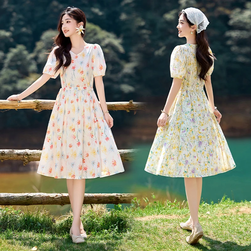 2025年春夏时尚潮流气质收腰连衣裙通勤显瘦高级感裙子