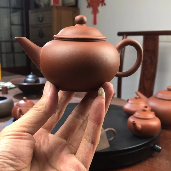 茶壶红泥十杯红泥水平