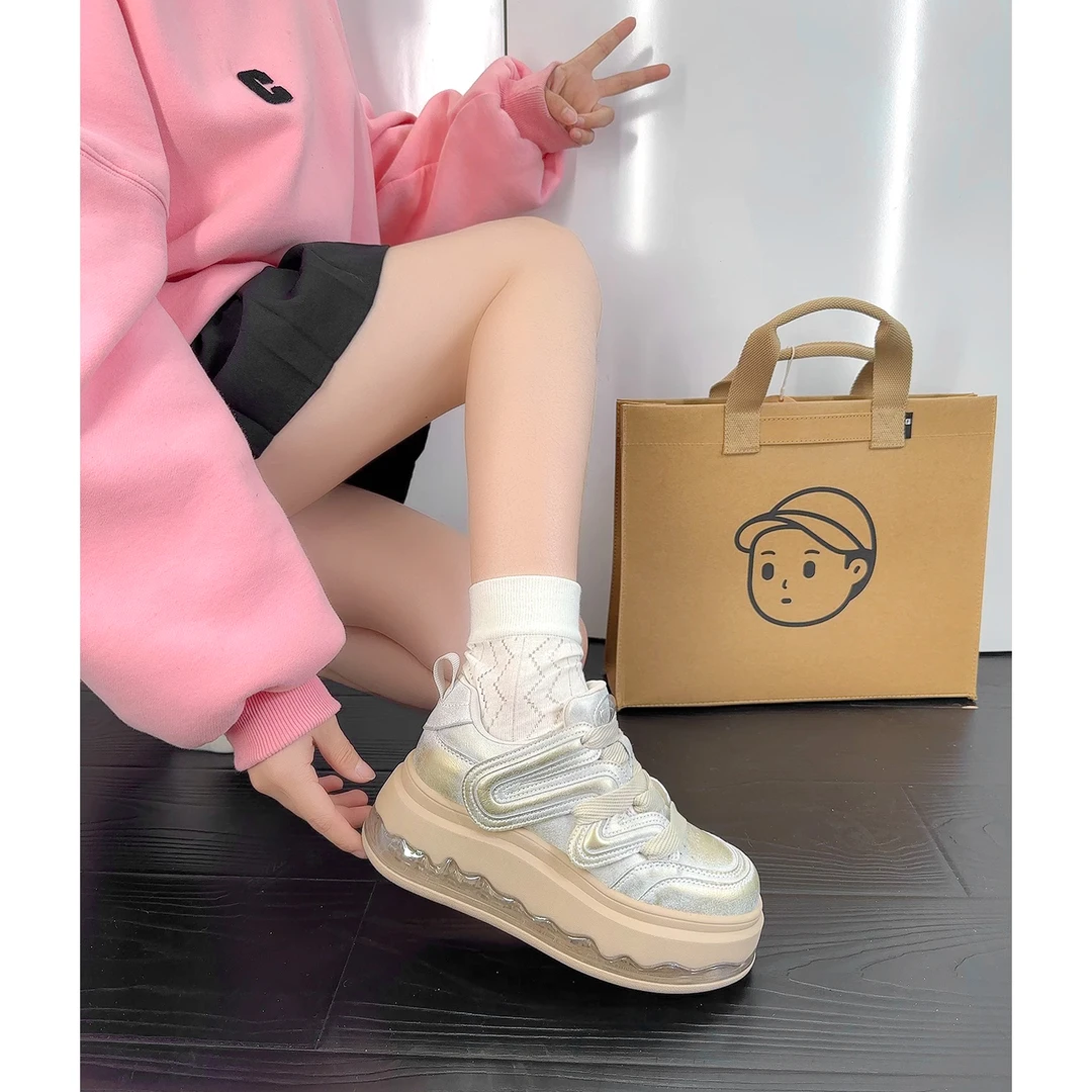 【九歌●RIELOV】增高6cm时尚厚底潮流百搭女士休闲鞋51372