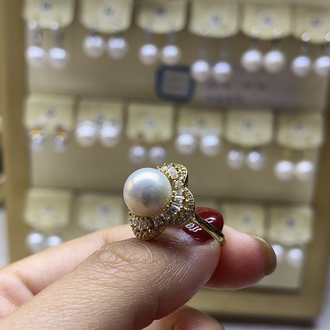 戒指淡水珍珠银S925镶嵌