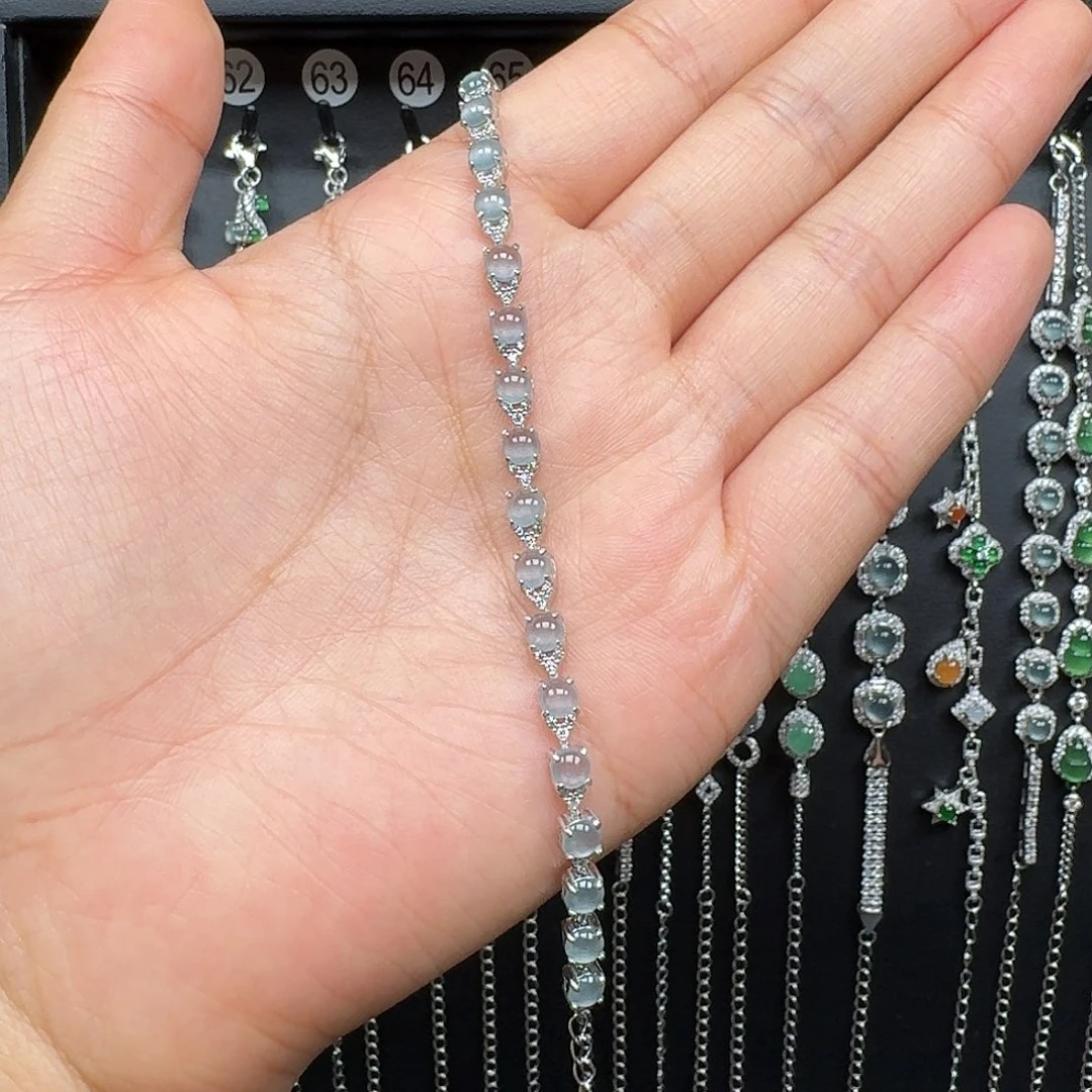 翡翠银S925镶嵌手链