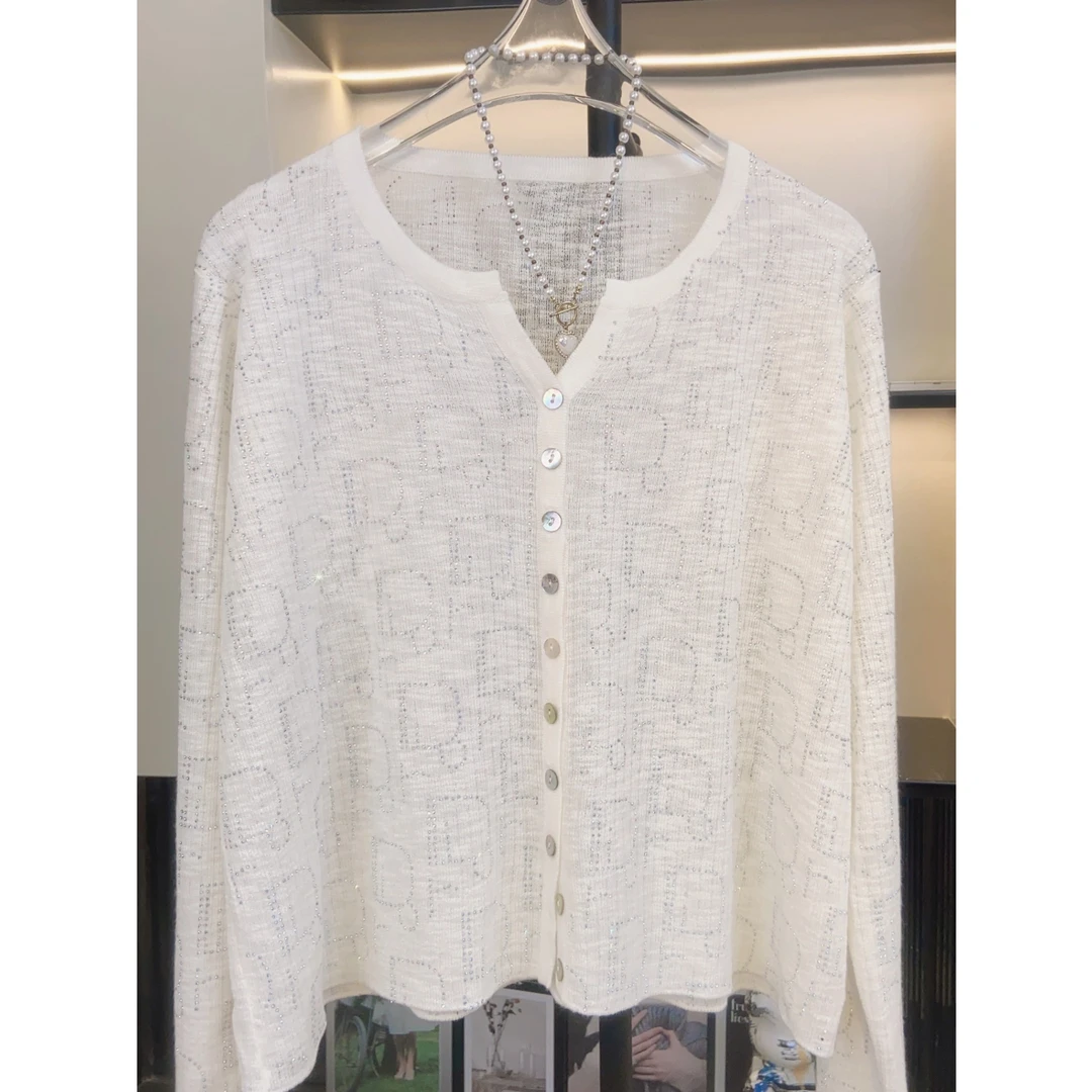 【定制大码女装80-200斤】烫钻显瘦百搭长袖开衫防晒开衫上衣款1739