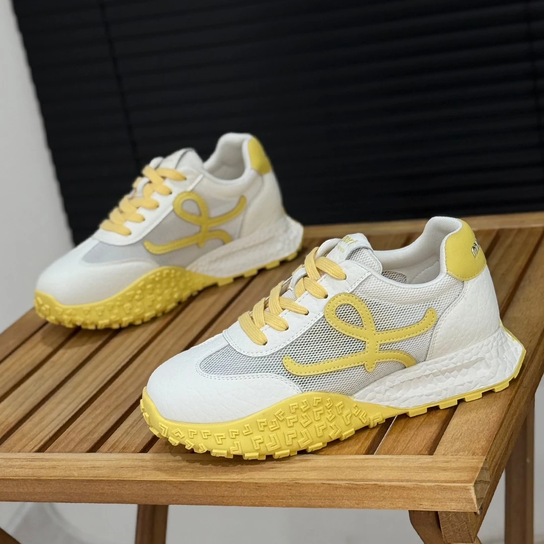 镂空网面透气厚底阿甘鞋女2025新款爆款运动休闲鞋百搭时尚德训鞋