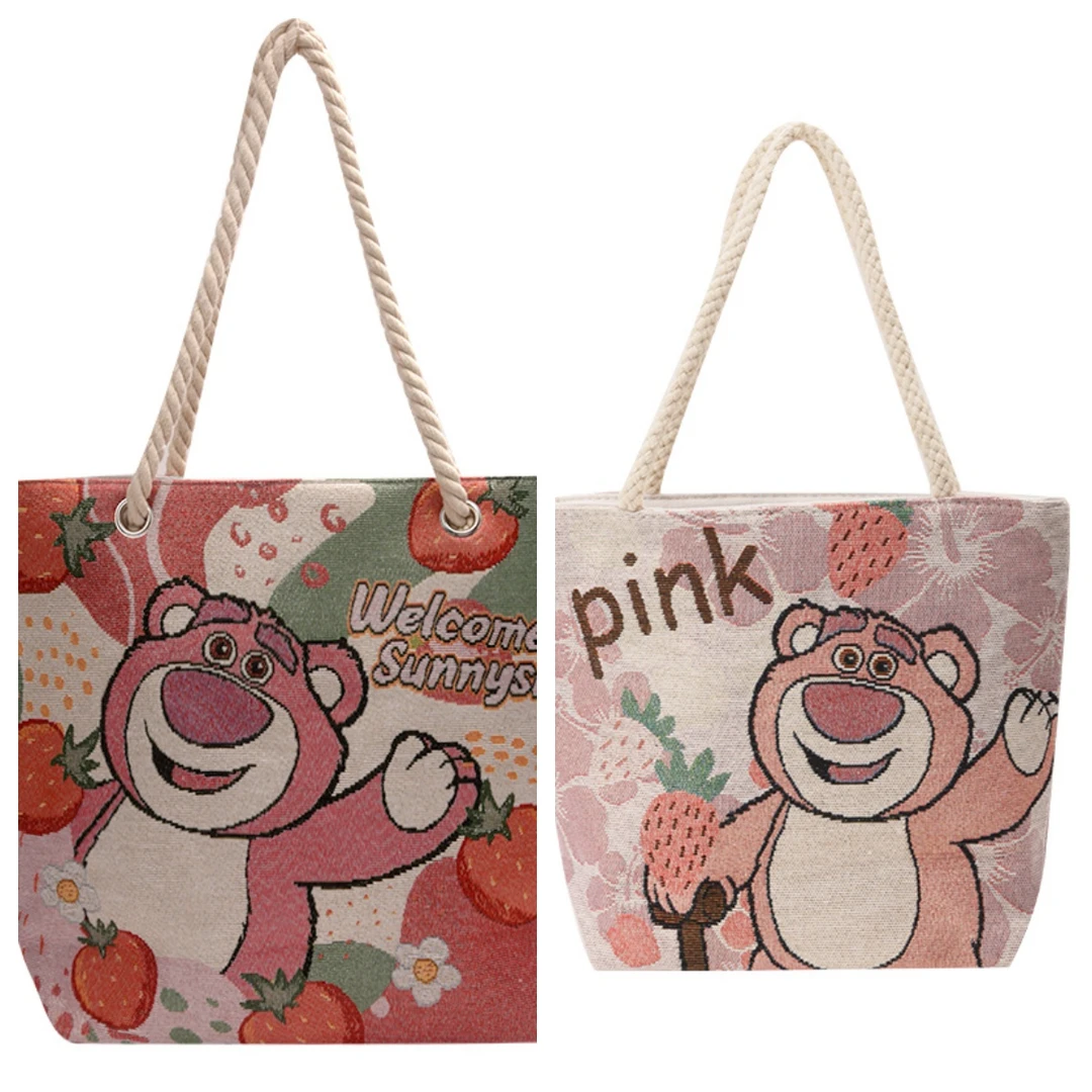 阪织屋迪士尼系列刺绣田园风单肩包手提包休闲百搭卡通