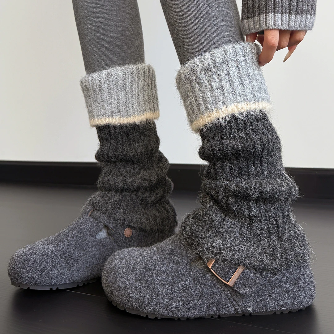 袜套堆堆袜子女2025新款爆款秋冬羊毛袜配鲨鱼裤女款加厚保暖腿套