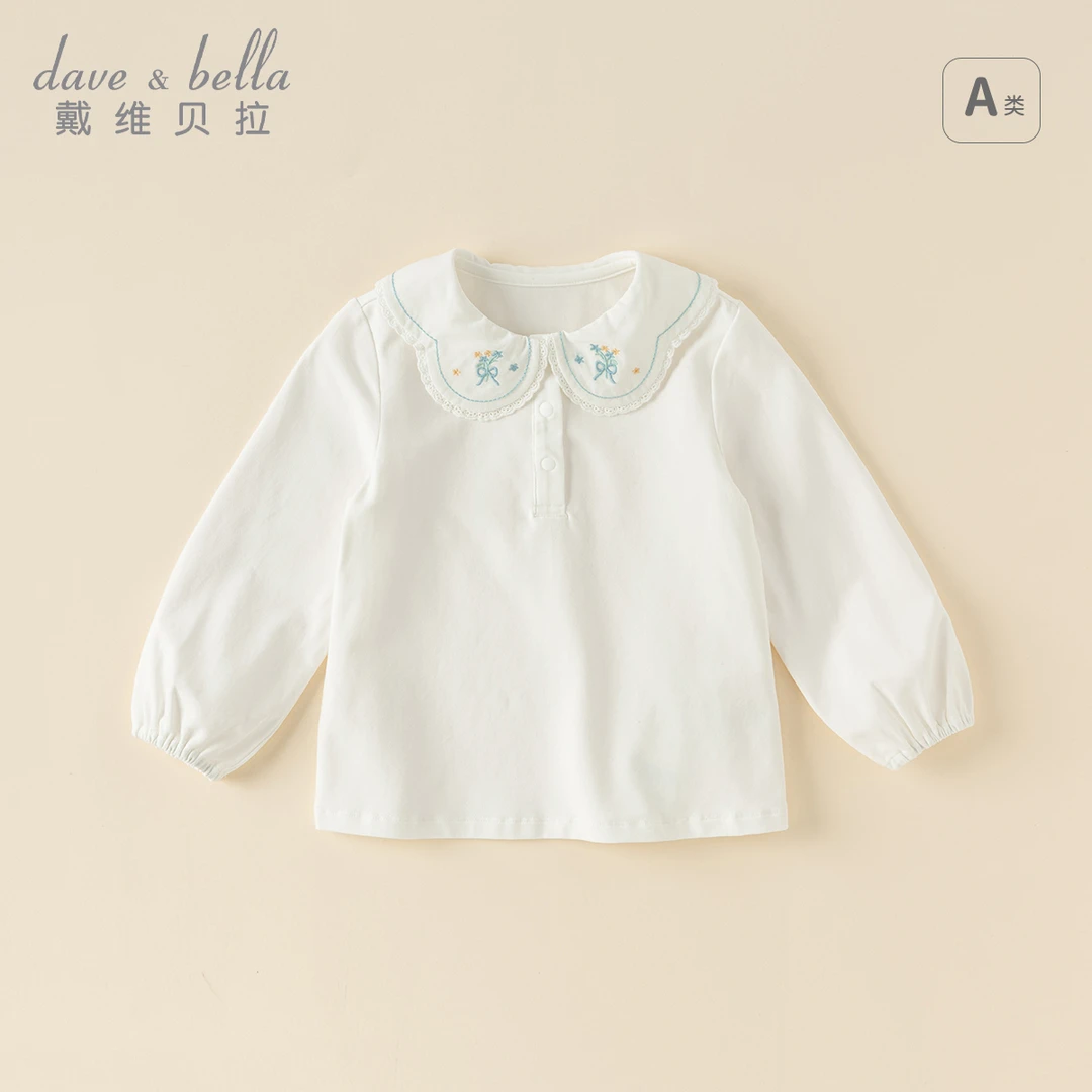戴维贝拉女童长袖T恤儿童洋气打底衫宝宝春秋季童装上衣DB1247857