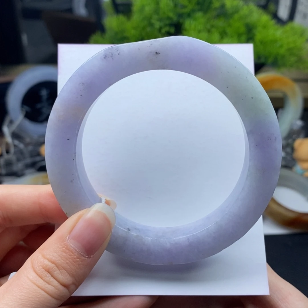 未镶嵌手镯定制翡翠特色紫翡美人条