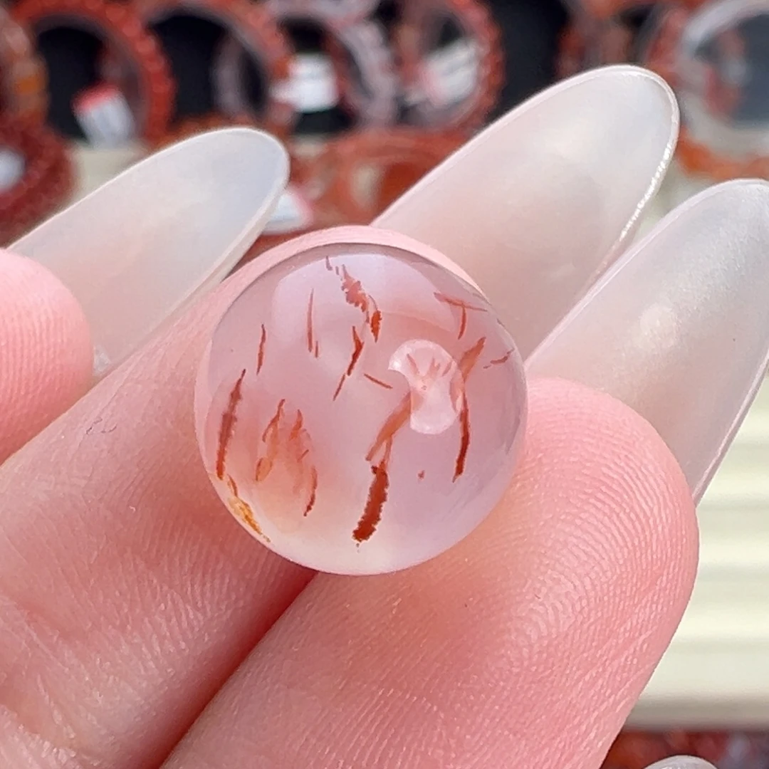 心***清南红玛瑙未镶嵌颈饰冰飘单珠