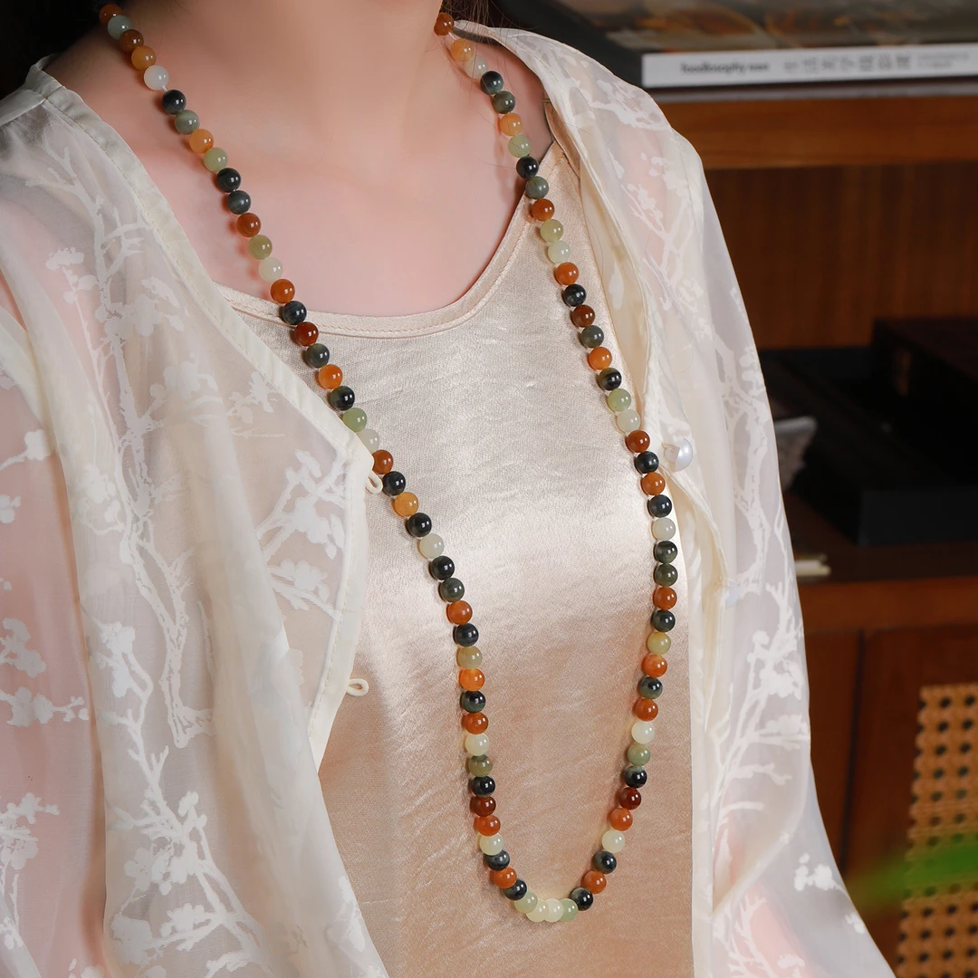 和田玉且末多宝串气质项链妈妈链手串