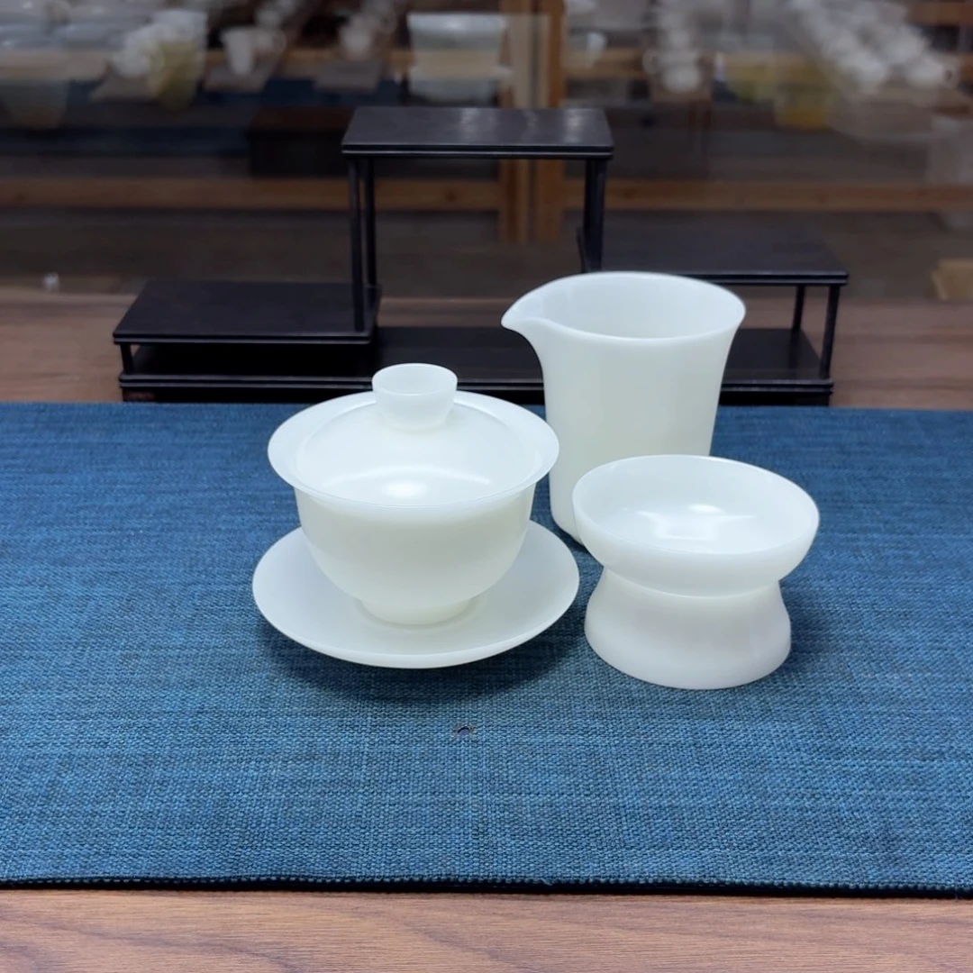 厚胎素烧璞玉冰种玉瓷茶具工厂